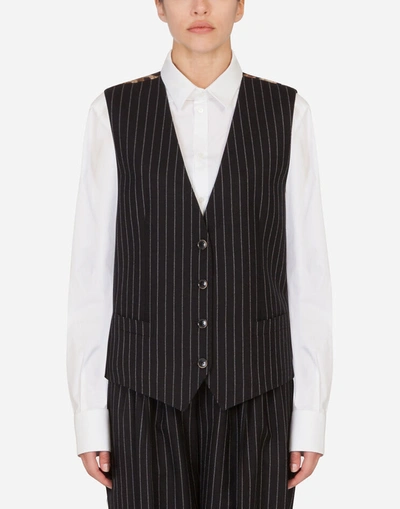 Dolce & Gabbana Single-breasted Pinstripe Vest