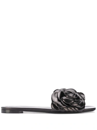 Valentino Garavani Valentino Atelier 03 Rose Edition Leather Sandal In Black