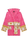 VERSACE BAROCCO HOODED SHORT BATHROBE,ZACJ00019ZCOSP052