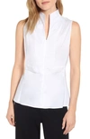 Ming Wang Sleeveless Woven Shell In White