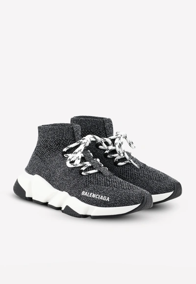 Balenciaga Speed Lace-up Knit Sock Sneakers In Grey