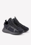 Ferragamo Gancini-panel Low-top Neoprene Trainers In Black
