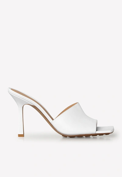 Bottega Veneta Rubber Sole Leather Stretch Mule Sandal Optic White
