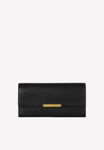 Bottega Veneta French Calfskin Continental Wallet In Black