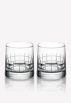 CHRISTOFLE GRAPHIK SET OF 2 DOUBLE OLD-FASHIONED GLASSES