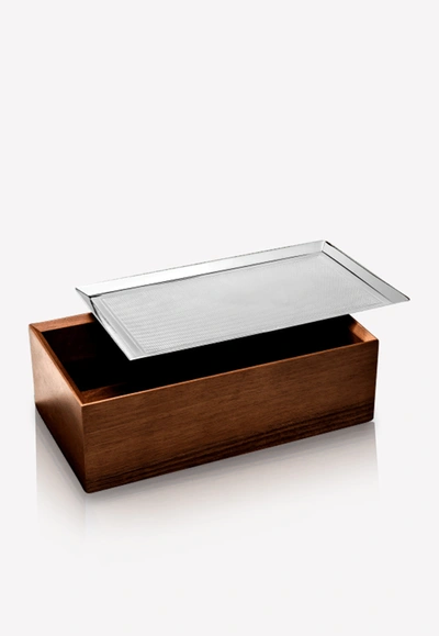 Christofle Madison 6 Silver-plated And Wood Storage Box In Brown