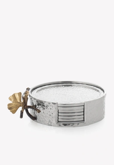 Michael Aram Butterfly Ginkgo Coasters- Set Of 6 In Silver