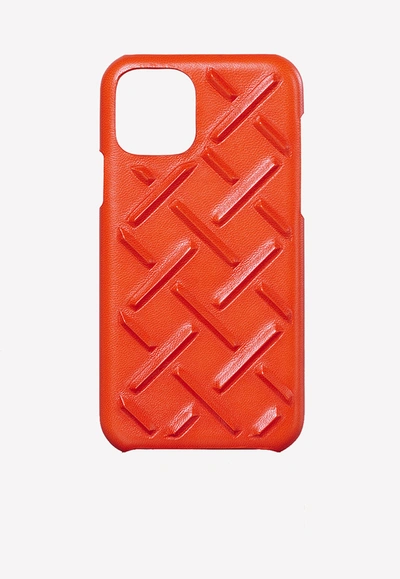 Bottega Veneta Iphone 11 Pro Embossed Nappa Phone Case In Orange
