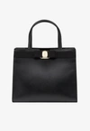 FERRAGAMO SMALL VARA BOW CALFSKIN TOP HANDLE TOTE BAG