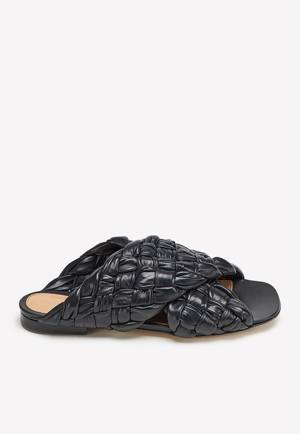 Bottega Veneta Bv Board Flat Sandals With Intrecciato Criss-cross ...