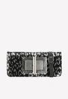 TOM FORD NATALIA SEQUINED LEATHER CLUTCH IN LEOPARD PRINT