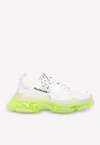 Balenciaga Triple S Clear Sole Sneakers In White