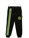 Gcds Yellow Details Tracksuit Pants In Black In Black