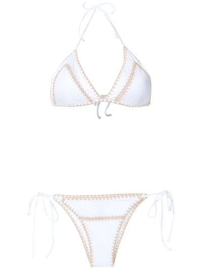 Brigitte Tati E Julia Crochet Bikini Set In White
