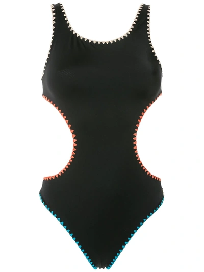 Brigitte Crochet Cut-out One-piece In Black