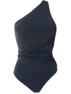 Brigitte Alessandra Draped One-piece In Blue
