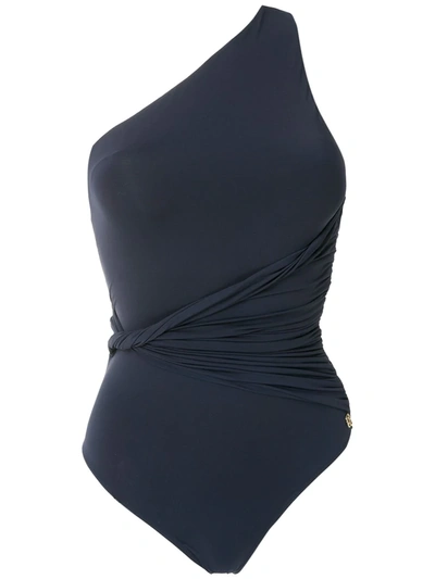 Brigitte Alessandra Draped One-piece In Blue