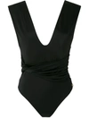 Brigitte Tania Draped One-piece In Black