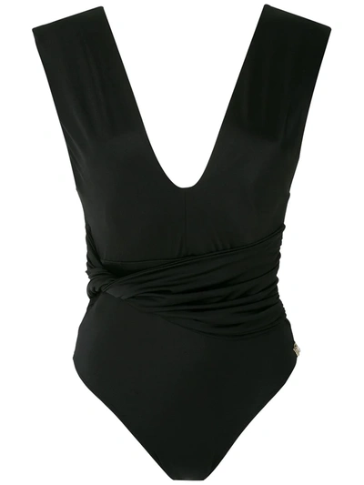 Brigitte Tania Draped One-piece In Black