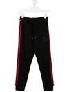Moncler Side Stripe Trousers In Black