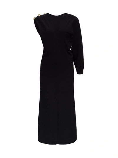 Givenchy Asymmetrical Dress With 4g Buttons In Black