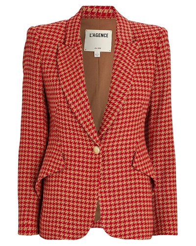 L Agence L'agence Chamberlain Houndstooth Blazer In Multi