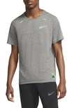 Nike Dri-fit Rise 365 Future Fast Running T-shirt In Grey Heather/ Silver
