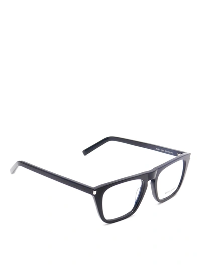 Saint Laurent Classical Black Wayfarer Eyeglasses In Black W Black