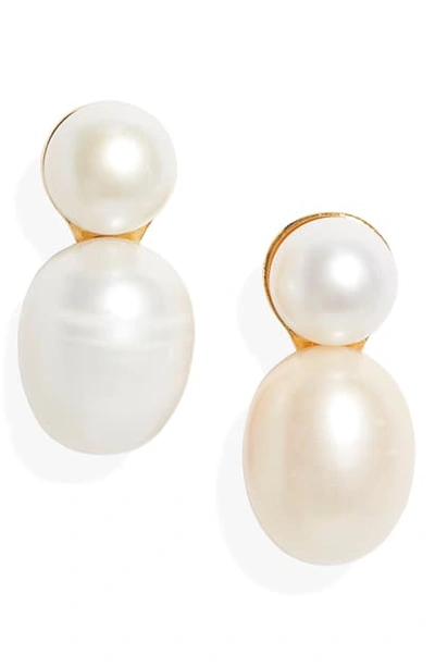 Lele Sadoughi Double Drop Pearl Earrings
