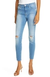 Frame Le High Skinny Jeans In Fanning Rips