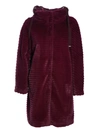 HERNO LONG FAUX FUR IN BURGUNDY COLOR