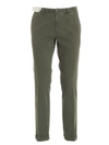 INCOTEX SLACKS COLLECTION PANTS IN ARMY GREEN COLOR