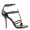 Saint Laurent Cassandra Ysl Strappy Sandal In Black