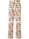 ISSEY MIYAKE MONOGRAM PRINT COTTON TROUSERS