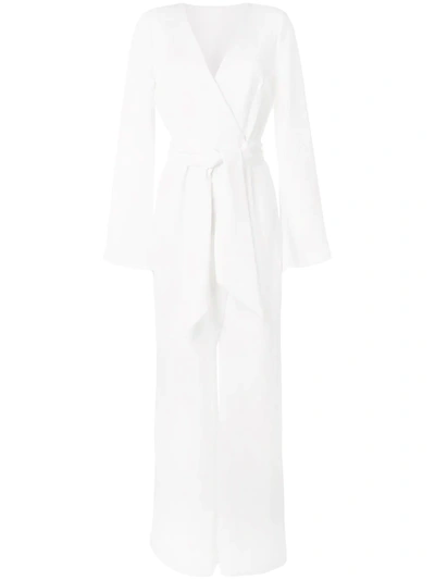 Galvan Marina Long-sleeve Jumpsuit In White