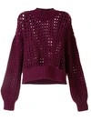 Lhd Open Knit Sweater In Purple