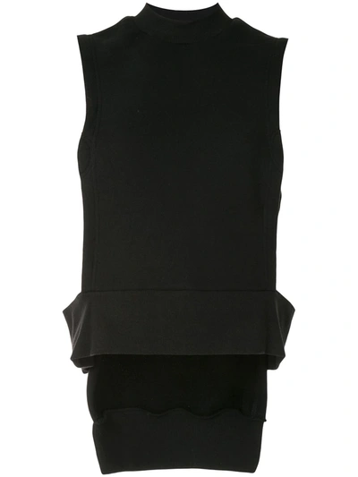 Yohji Yamamoto Sleeveless Cut-out Sweatshirt In Black