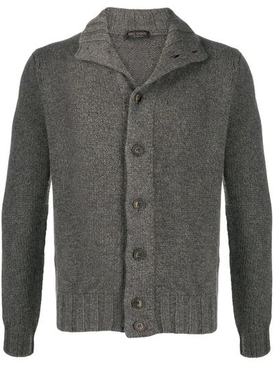 Dell'oglio Buttoned Up Cardigan In Grey