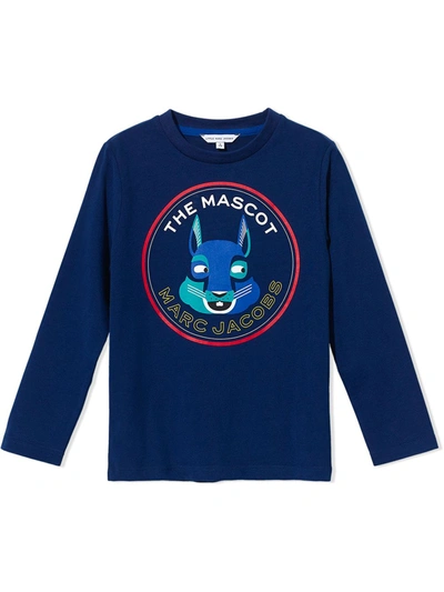 Marc Jacobs Kids' Mascot Long Sleeve T-shirt In Blue