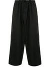 YOHJI YAMAMOTO GATHERED-WAIST COTTON TROUSES