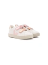 Veja Kids' Touch Strap Low Top Sneakers In White