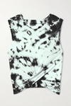 YEAR OF OURS ANNE MARIE CROPPED KNOTTED TIE-DYED COTTON-JERSEY TANK