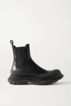 Alexander Mcqueen Leather Exaggerated-sole Chelsea Boots In Black