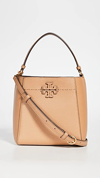 Tory Burch Mcgraw Small Bucket Bag In Tiramisu