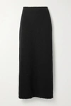 The Row Parma Stretch Virgin Wool Midi Skirt In Black