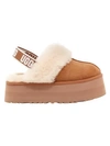 Ugg Women's Funkette Shearling Slingback Platform Slippers In Chestnut