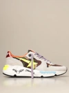 GOLDEN GOOSE RUNNING SOLE trainers IN SUEDE AND CAMOUFLAGE CANVAS,11527832