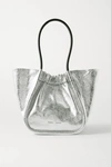PROENZA SCHOULER LARGE RUCHED METALLIC CRINKLED-LEATHER TOTE