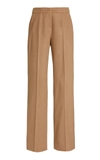 Max Mara Pescia High-rise Wool Straight-leg Trousers In Neutral