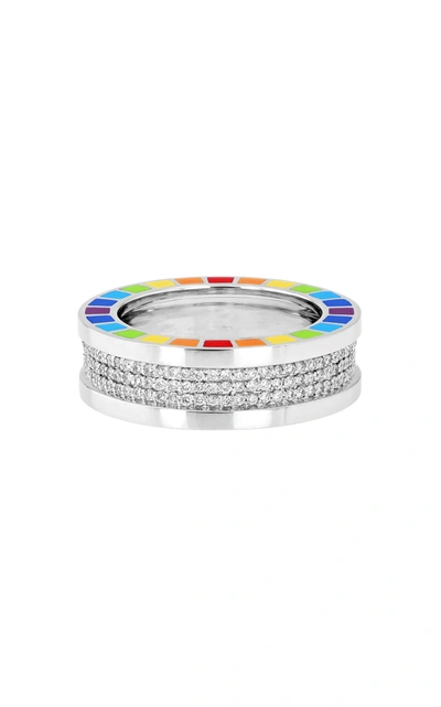 Aisha Baker Women's Me 18k White Gold; Diamond And Enamel Ring In Multi